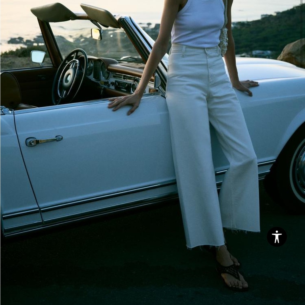 Zara white marine straight jeans NWT